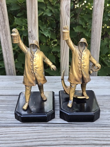 Antique nautical bookends - antique,