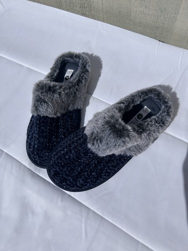 Pavers fur lined blue mule - lined,