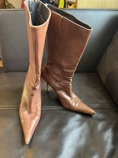 Light Brown Leather High Hill Woman Boots Aldo Size 40