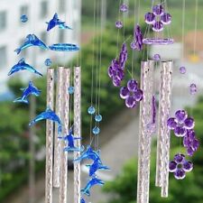 1X Outdoor Dolphins stars Wind Chimes Hanging Ornament Home Yard Garden Decor