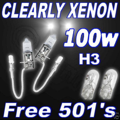 100w clear xenon bulbs - clear, h3