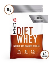 PhD Diet Whey Protein Powder Chocolate Orange | 16g Protein | 40 Servings | 1kg