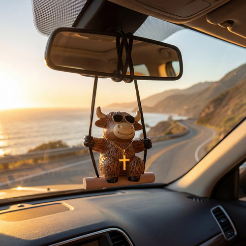 Highland cow car hanging - cow,