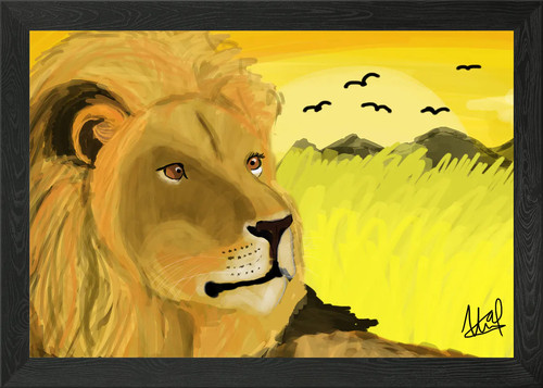 Majestic lion framed wall - lion,