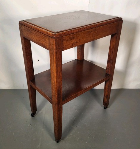 Art deco oak side table - art,