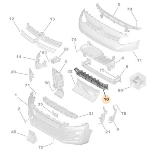 Genuine front bumper absorber - genuine,