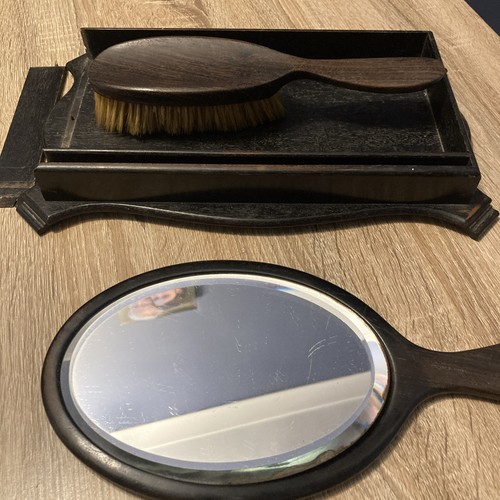 Antique ebony wood dressing - wood,