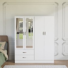 Matt Wooden 4 Door Wardrobe