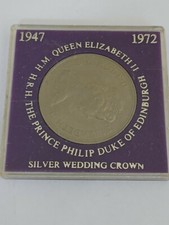 1947- 1972 Queen Elizabeth ll Silver Wedding Crown - Purple Case x2
