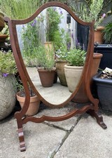 Antique 19th Century Shield Shaped Mirror,Antique Mirror,Dressing Table Mirror