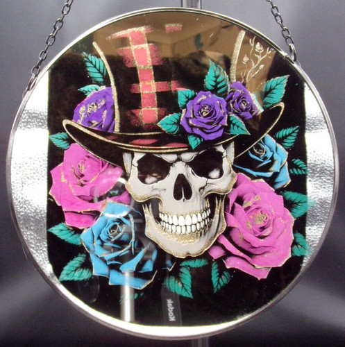 Skull roses etched - skull, 25cm