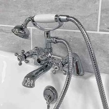 Sylvia Traditional Victorian Style Bath Shower Mixer Tap with Basin + Bath Taps
