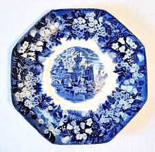 VINTAGE WEDGEWOOD HEXAGON BLUE & WHITE PLATE FERRARA EXCELLENT CONDITION 