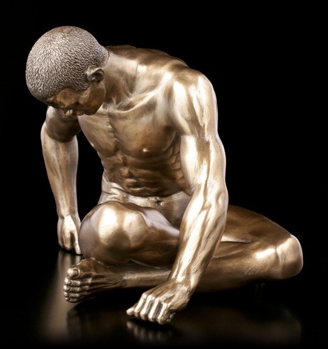 Male nude figure turning to - nude,