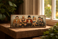 Circus wooden plaque vintage