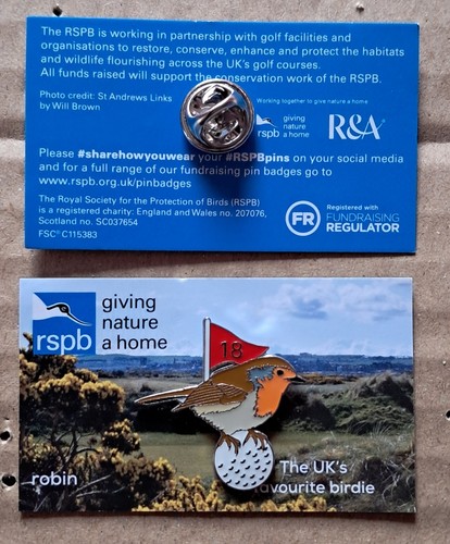 Rspb robin charity pin badge - rspb,