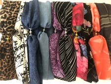 SHORT PATTERNED CHIFFON SCARVES WITH MAGNETIC CLASP BY ARTYDEE CREATIONS