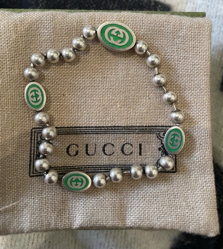 Gucci silver enamel - gg,