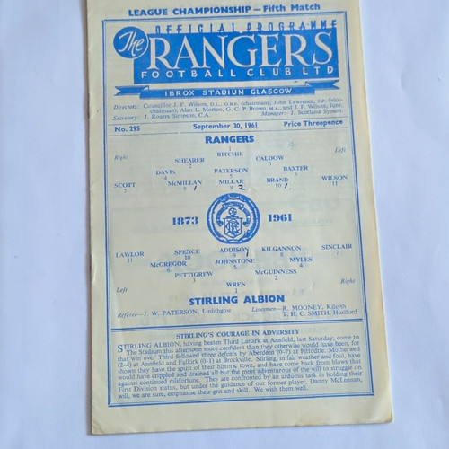 1961 rangers stirling - 1961.,