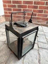 OLD RAILWAY LANTERN PLATED LNWR LOCO DEPT CREWE - STAMPED LNWR JG GDN