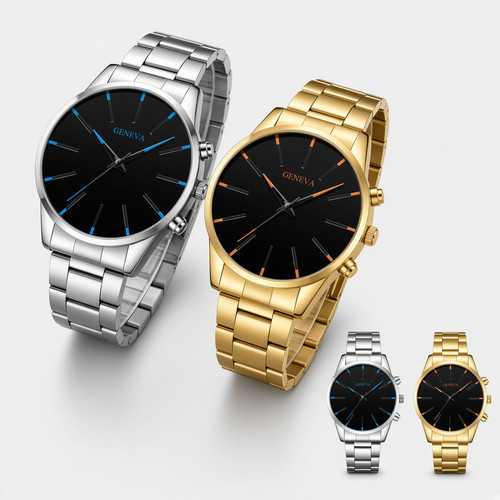 Geneva mens quartz watch set - watch,