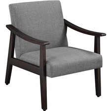 Armchair Stylish Modern Living Room Accent Chair Wood Frame Armchair Dark Gray