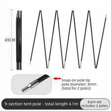 2Pcs Adjustable Tarp Poles