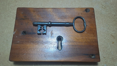 Antique wood iron rim - antique, lock