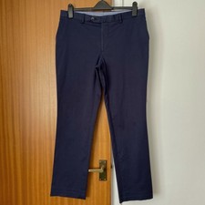 Hackett Cotton Tailored Trousers Size W34” L30” Mens Navy Blue