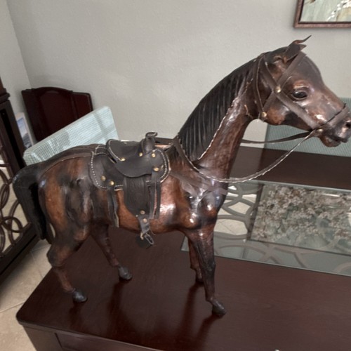 Wooden horse figurine with - wooden,
