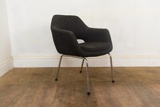 Vintage Retro Fabric and Vinyl Conference Desk Chair