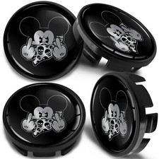 65mm Wheel Center Hub Caps Compatible with VW (Ref 3B7 601 171) Black Tuning