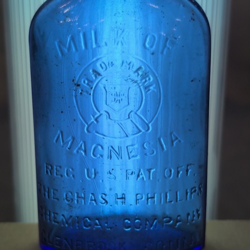 Vintage blue glass - blue, milk