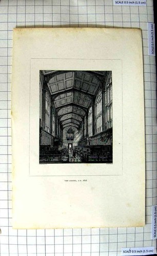 Original old antique print - old,
