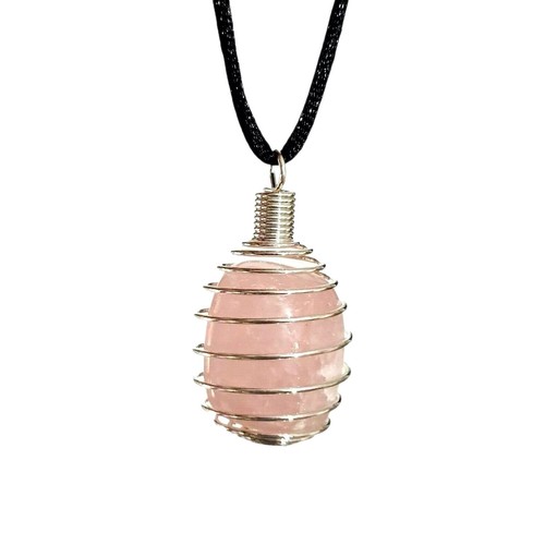 Rose quartz pendant tumble - rose,