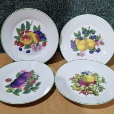 Waterside Fine China Side Plates  X 4 Fruit Pattern 7.5" Wide