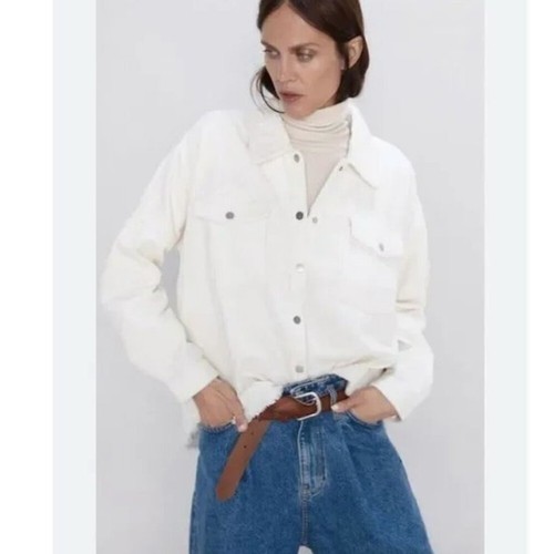 Zara white corduroy oversized - zara,