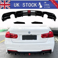 FIT BMW F30 F31 M SPORT PERFORMANCE DUAL REAR DIFFUSER VALANCE W/ BRAKE LIGHT
