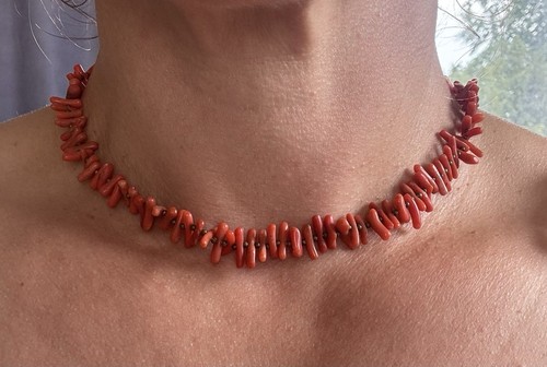 Vintage stick coral necklace - vintage,