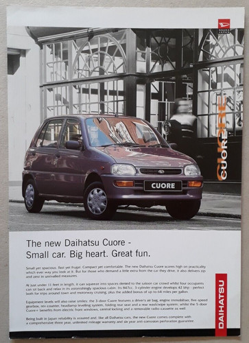 Daihatsu cuore brochure - cuore,