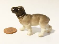 Antique Vintage Small Bisque Porcelain Baby Hippopotamus Hippo Dolls House #D2*