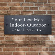 Personalised Rustic Slate House Sign Door Number Plaque Any Text Font Name Plate