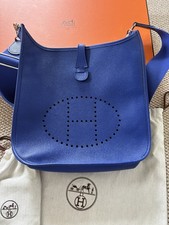Hermes EVELYNE 29 Cross body bag electric blue 2015 with original reciept