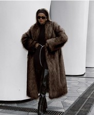 Women's Coffee Brown  Faux Fur