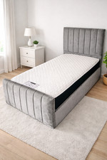 Single Bed 3ft Silver Plush