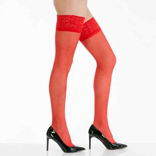 Lace top hold ups sheer - sheer, luxury