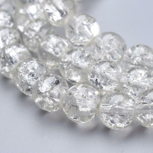 Crackle glass beads clear - crackle,