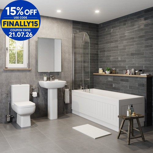 Bathroom suite pedestal basin - bathroom,