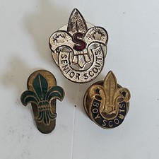 A collection of three Small vintage UK Boy Scout metal badges 1950s