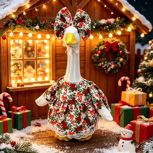 Festive red green - goose, outfit